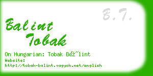 balint tobak business card